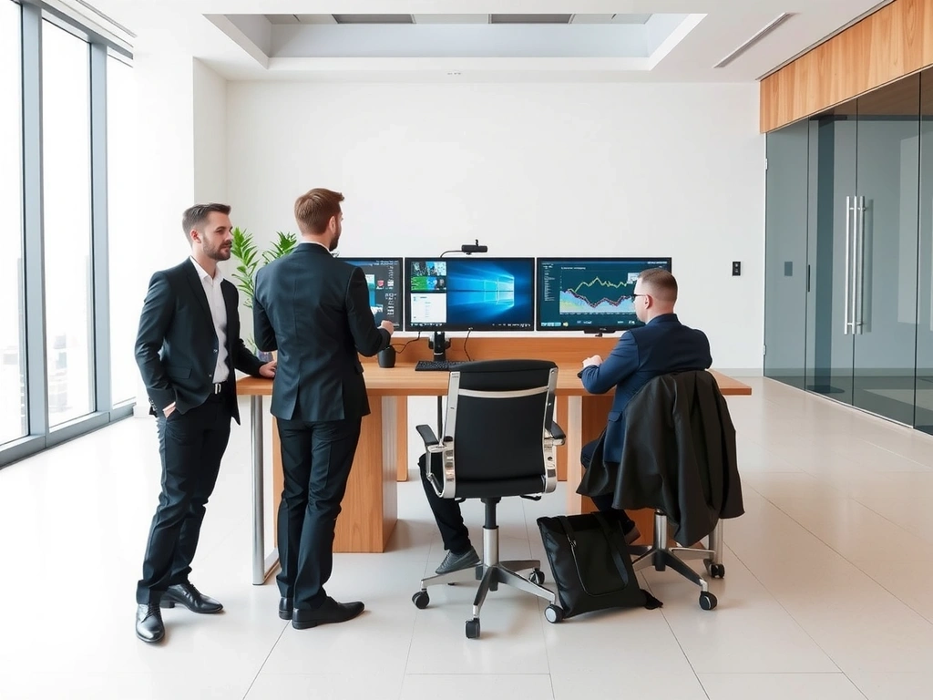 Análisis de datos en oficina corporativa